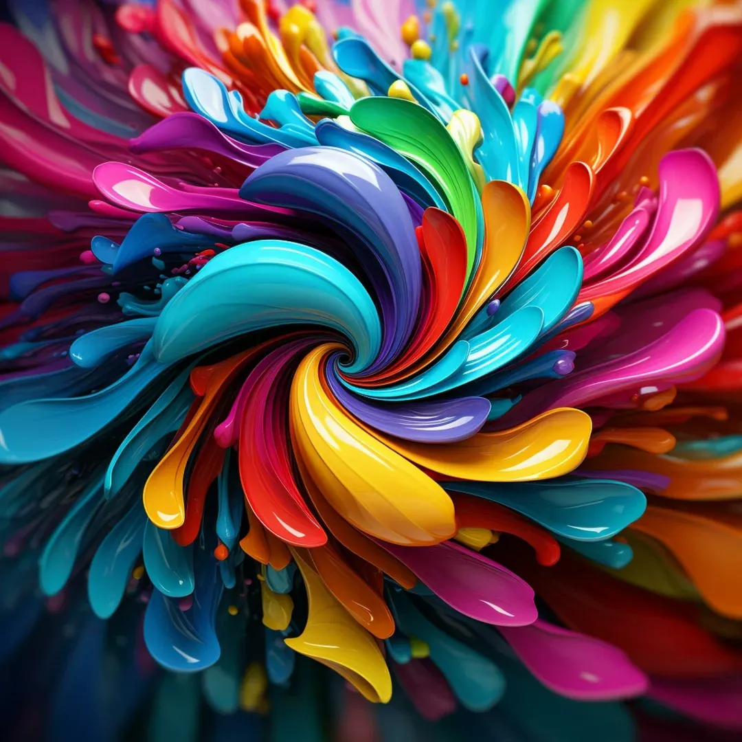 Abstract swirl of colour, representing copy written across many languages
